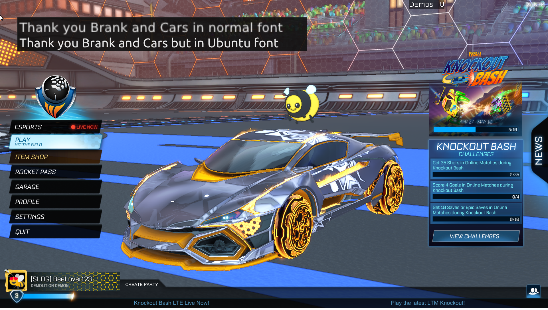 An example of custom font
